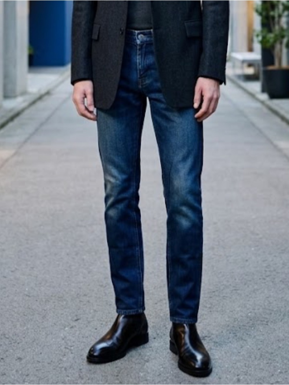 LAD Musician Japanese Denim Blue Distressed Skinny Jeans 40 (30x30)